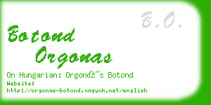 botond orgonas business card